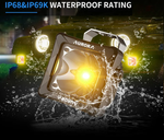 LED DRIVING LIGHT FOG LIGHT SUIT RECON BAR 30W PAIR WHITE & AMBER