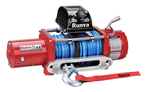 Runva 11XP 12V with Synthetic Rope - IP67 Motor (RED)