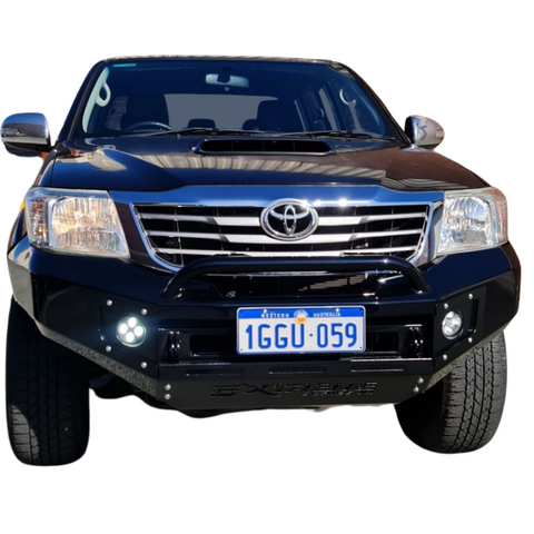 Suits TOYOTA HILUX 2011-2015 BLACK POWDER COAT- EXTREME SERIES BULLBAR